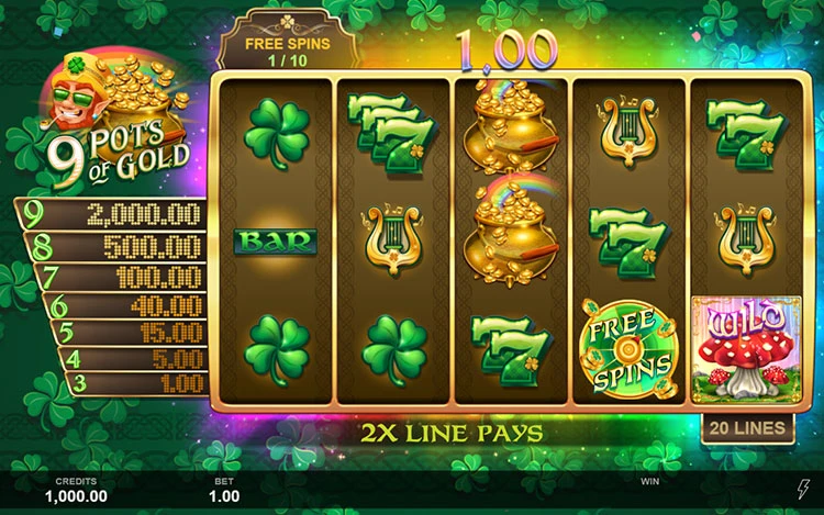 9 Pots of Gold Slots ICE36