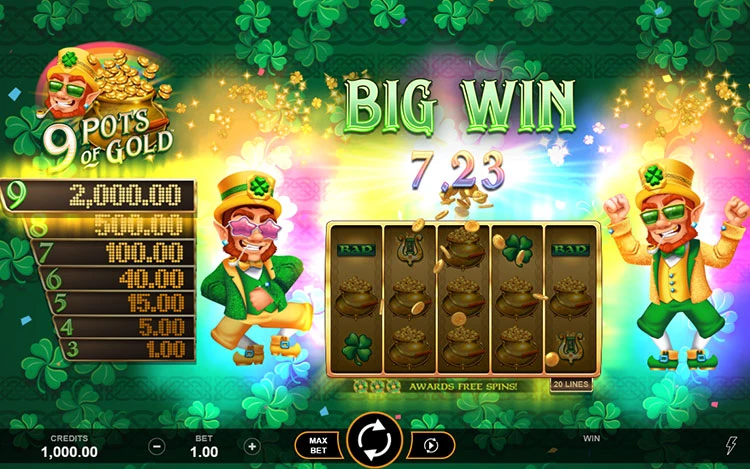 9 Pots of Gold Slots ICE36