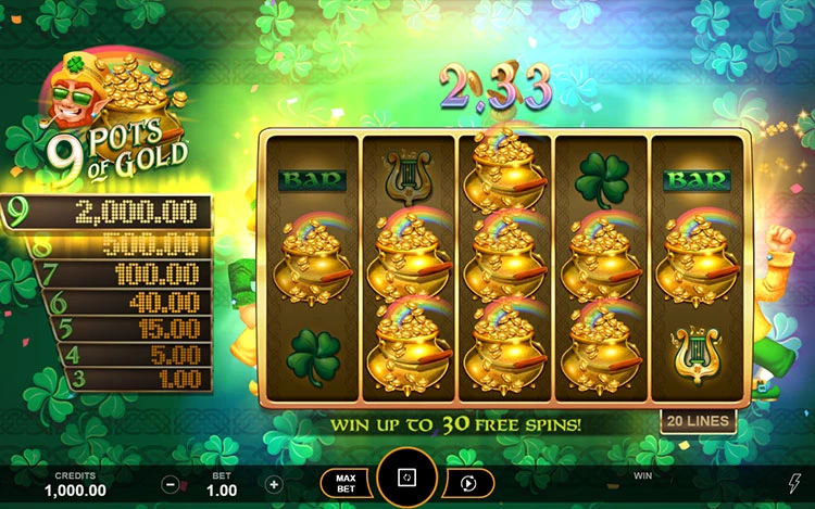 9 Pots of Gold Slots ICE36